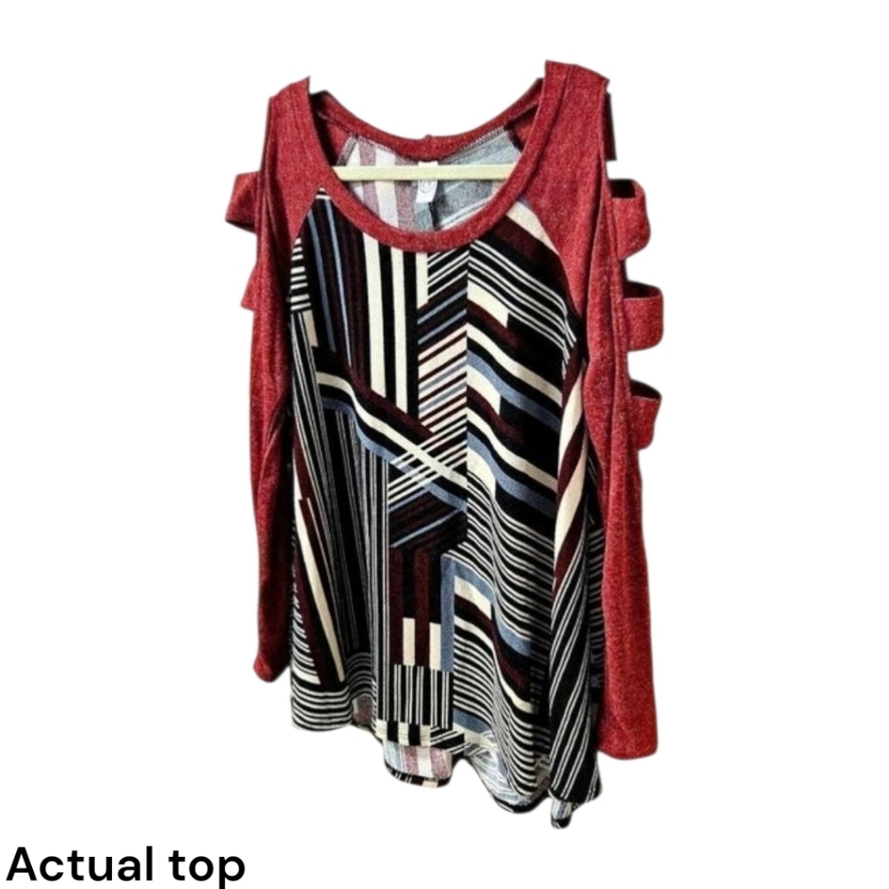 CY FASHION Women's New LongSleeve Cutout Abstract Top S/L - Picture 5 of 16